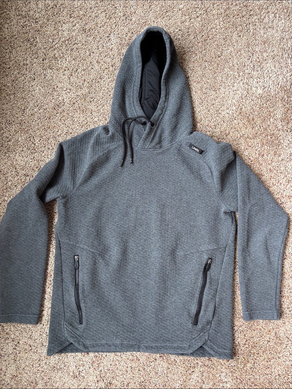UNRL Men's Hooded Pullover - Charcoal Gray